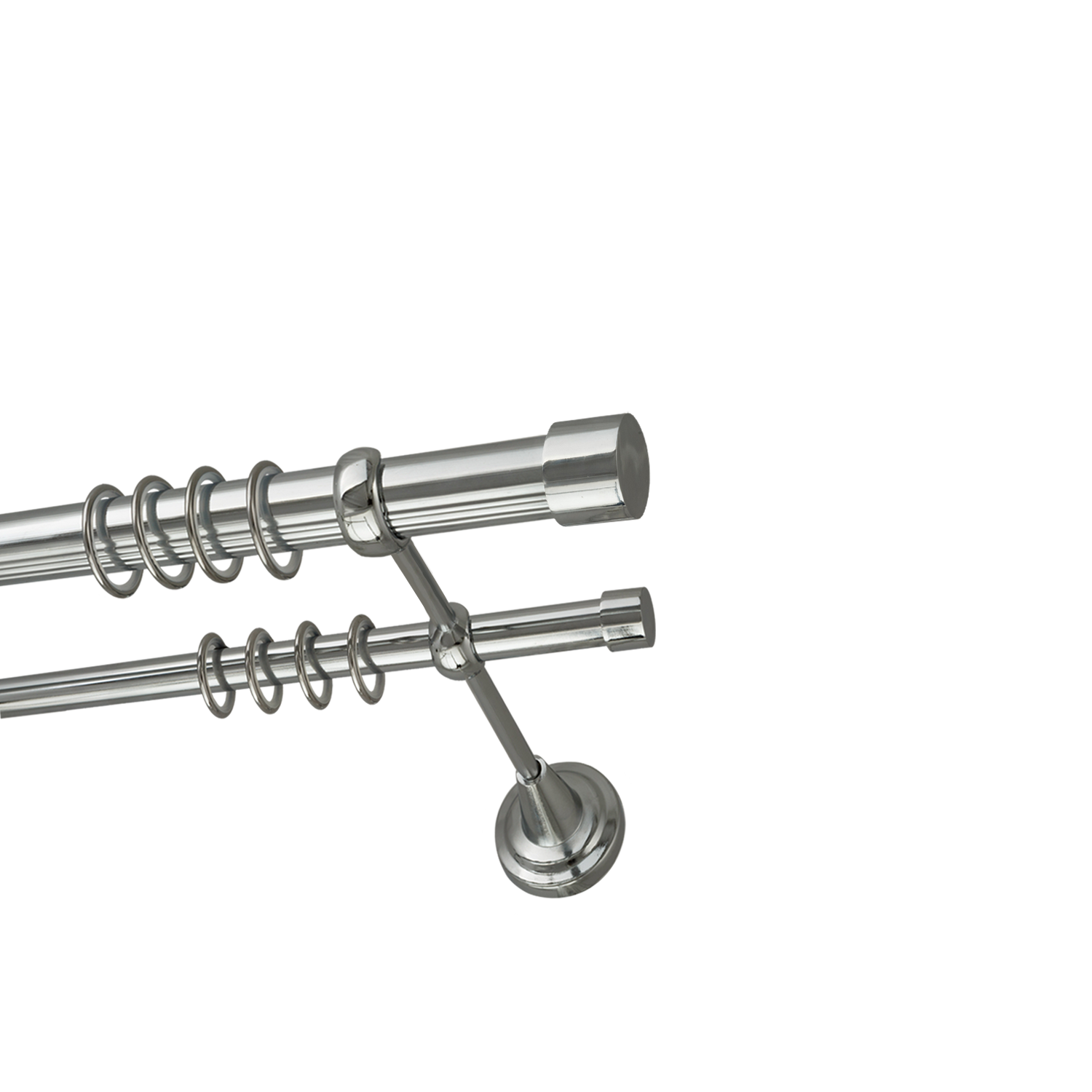 Металлический карниз для штор Заглушка, двухрядный 28/16 мм, серебро .